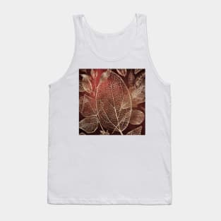 Metallic Leaves- Golden Brown Tank Top